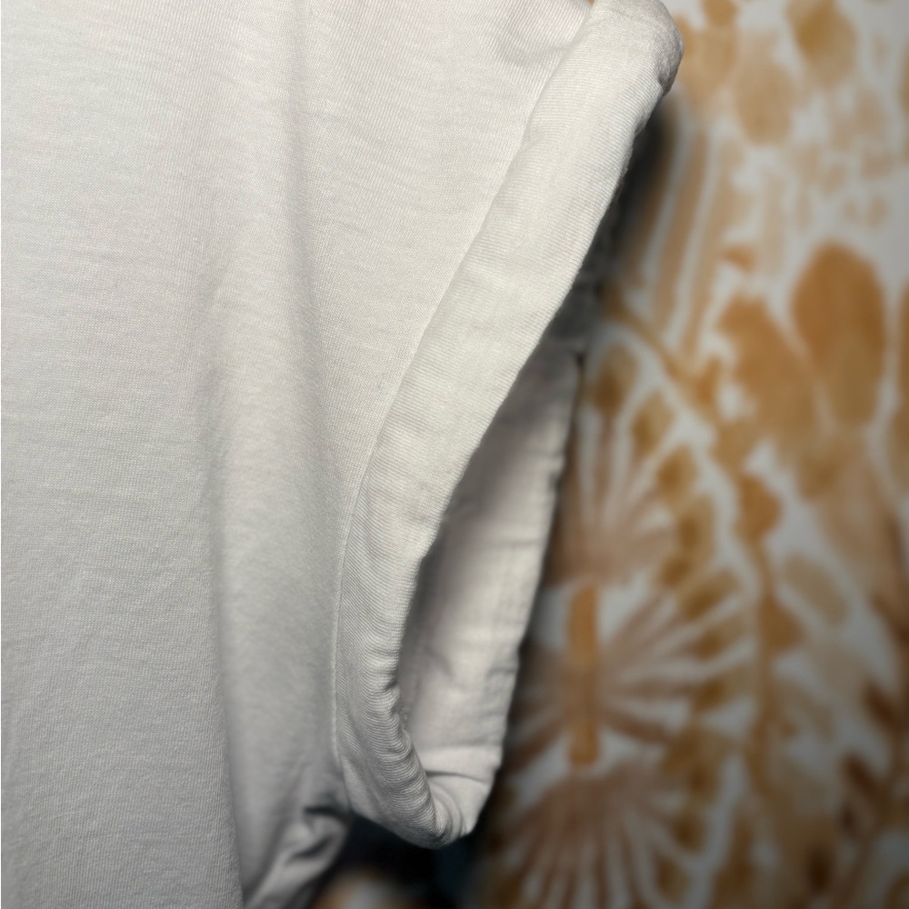 White Graphic Tee w/ Lace Overlay | Edgy Feminine Bach Print Tee | Euro C Medium - Picture 5 of 6